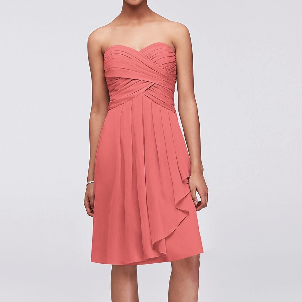 David’s Bridal Short Crinkle Chiffon Dress